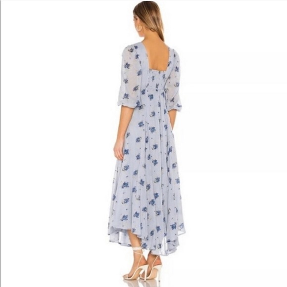 NWT Free People Blue Floral Sea Glass Midi Dress - Picture 7 of 16